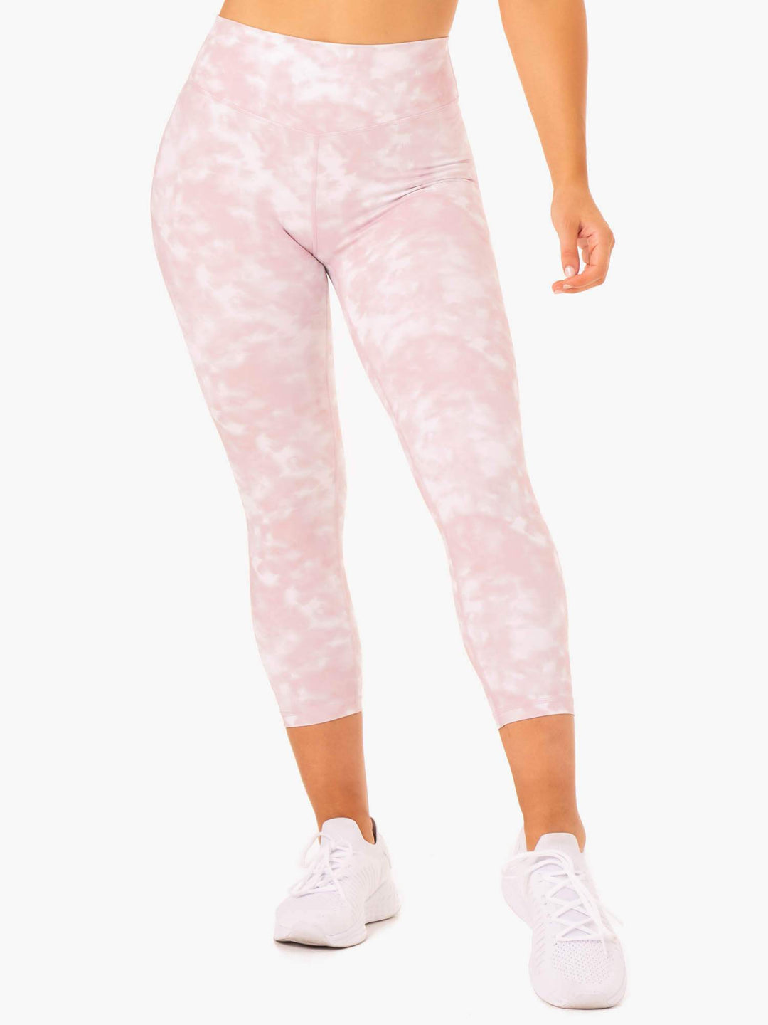 Accent 7/8 Leggings - Mauve Pink Tie Dye Clothing Ryderwear