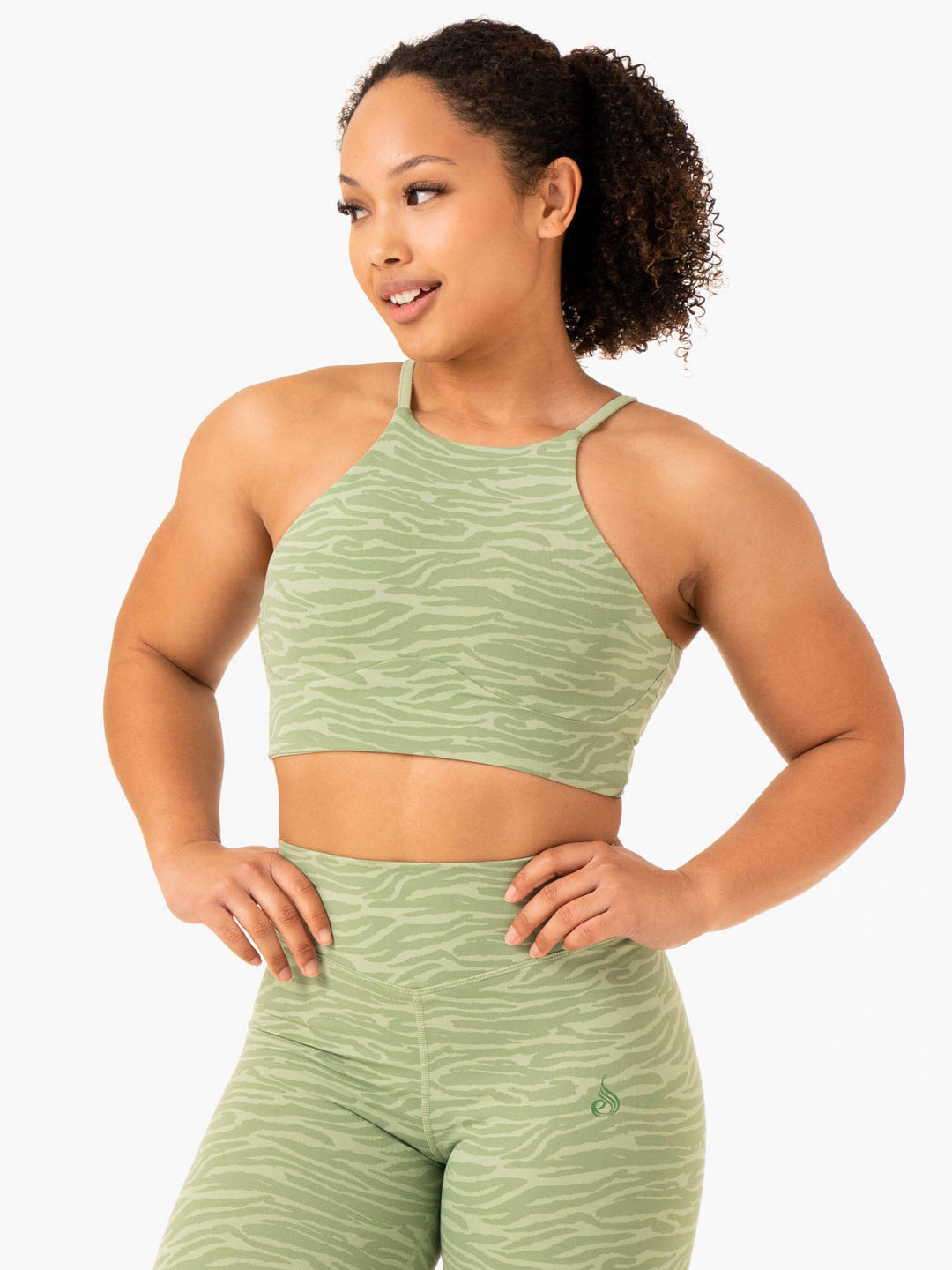 Transform Reversible Sports Crop - Jade Green Zebra Clothing Ryderwear 