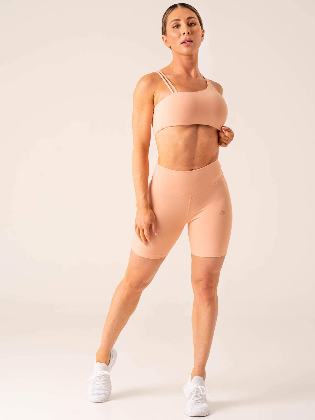 Unstoppable High Waisted Scrunch Shorts - Peach Clothing Ryderwear 
