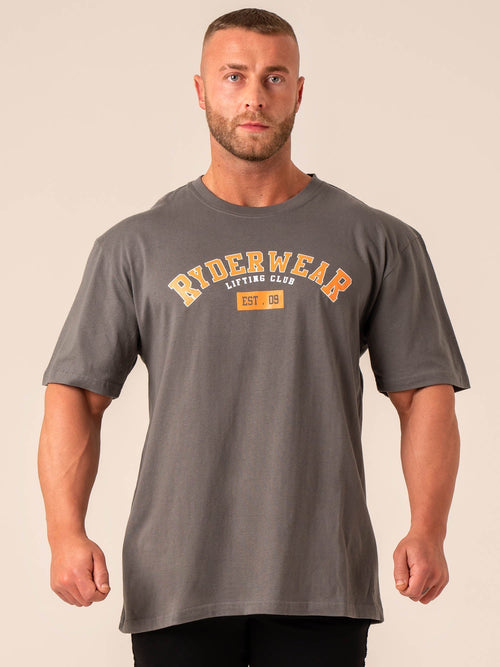 Varsity Oversized T-Shirt Charcoal