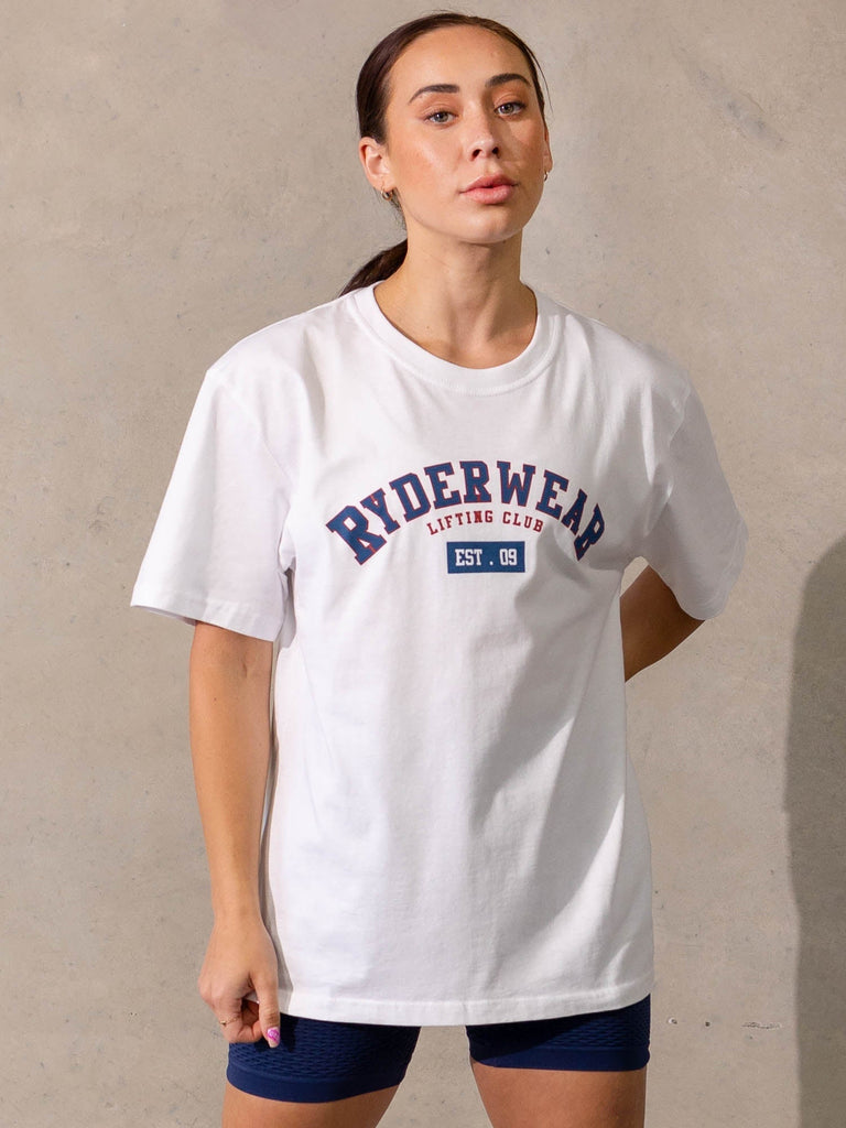 Varsity Oversized T-Shirt - White - Ryderwear