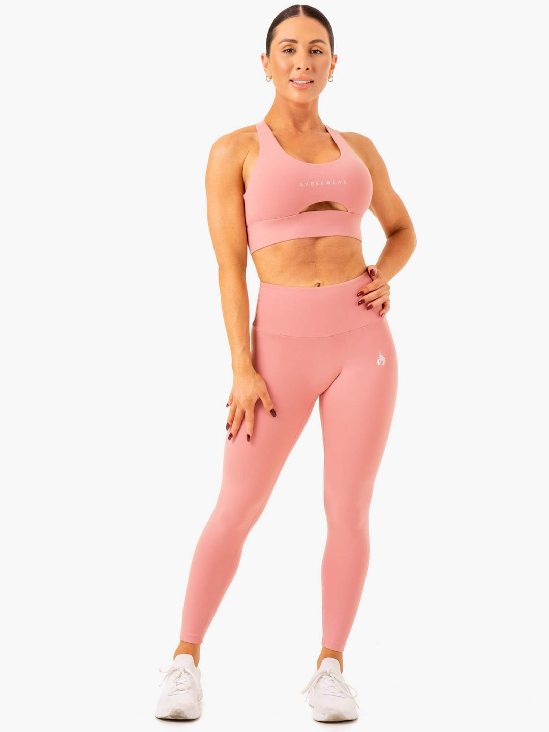 Vital High Waisted Scrunch Leggings - Blush Pink Clothing Ryderwear 
