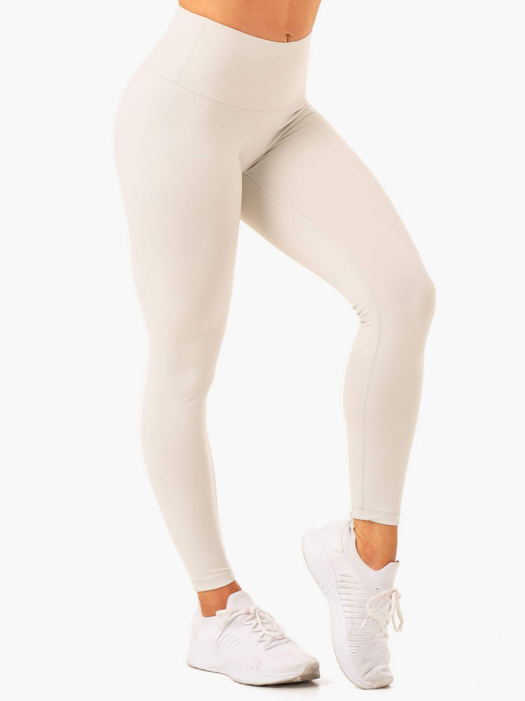 Vital High Waisted Scrunch Leggings - Snow Grey Clothing Ryderwear 