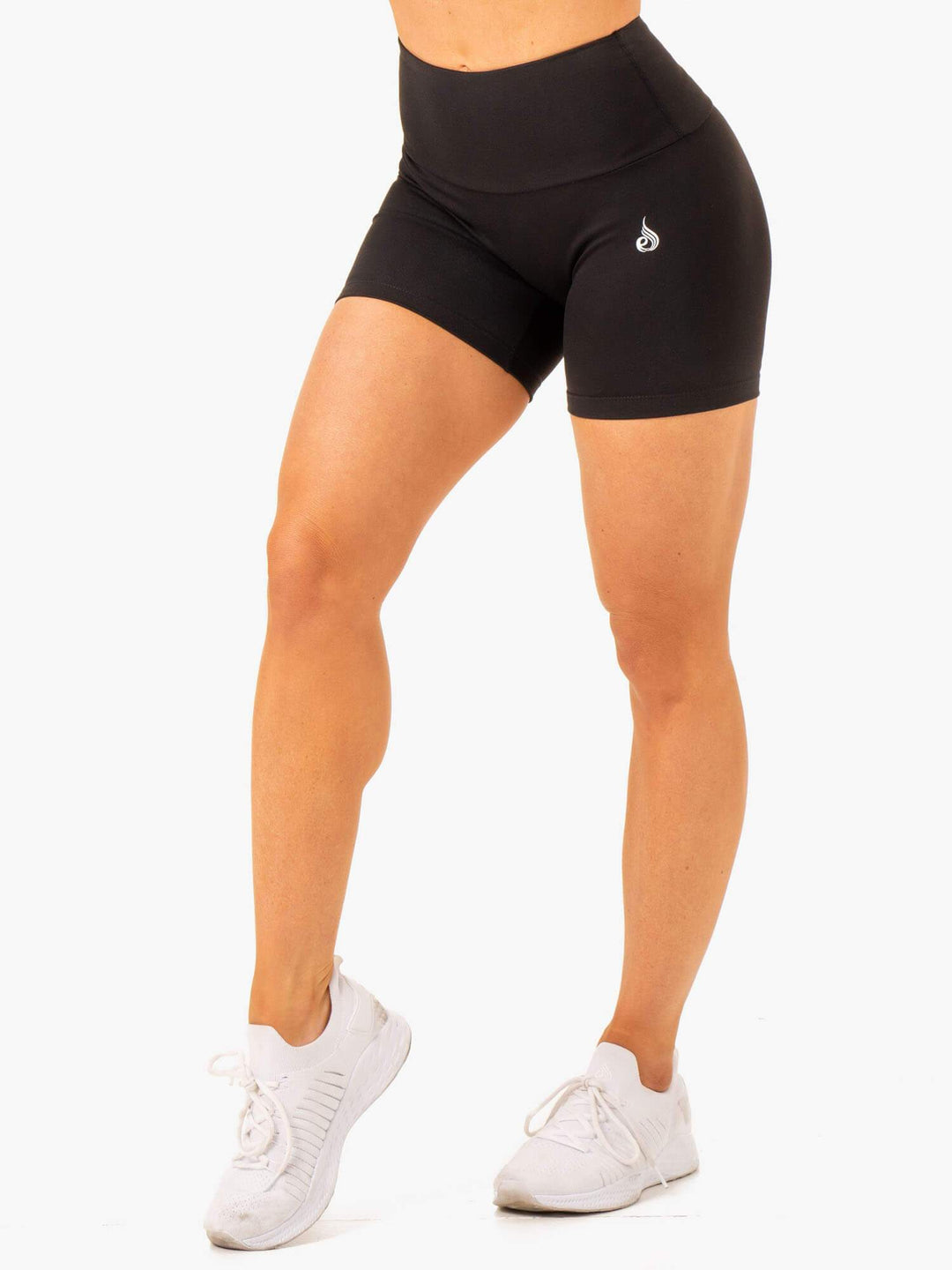 Vital Mid Length Scrunch Shorts - Black Clothing Ryderwear 