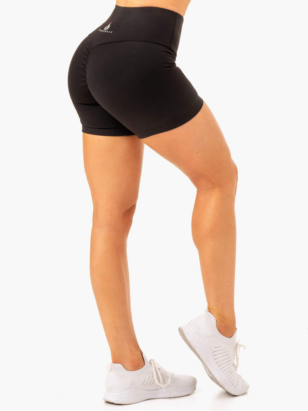 Vital Mid Length Scrunch Shorts - Black Clothing Ryderwear 